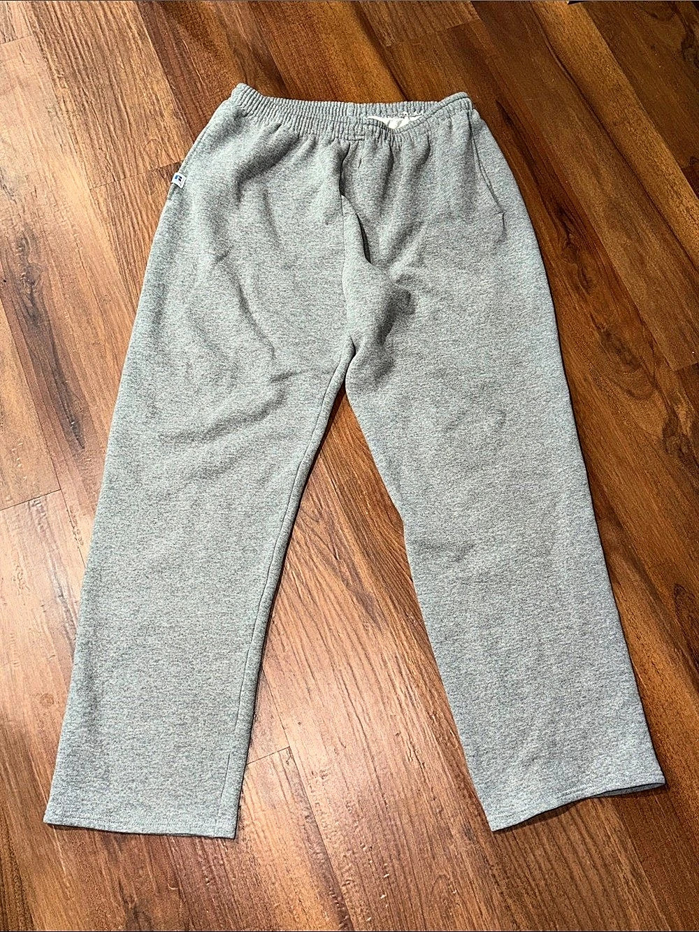 Russell Athletic Dri-Power Open Bottom Pocket Sweatpant Gray Large